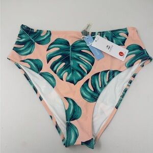 Cupshe Green Leaf Print Bikini Bottom